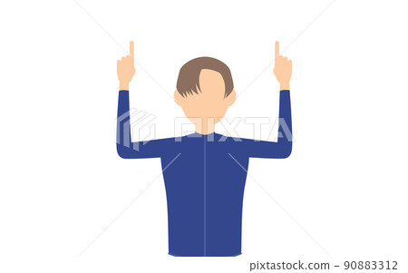 無性別,穿著無性別泳衣,雙手向上 無性別,穿著無性別泳衣,雙手向上 90883312