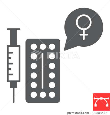 Hormone therapy glyph icon, medical and menopause, hormone replacement therapy vector icon, vector graphics, editable stroke solid sign, eps 10. 90883516