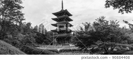 定義 Nyorai Saihoji 五層塔單色全景[宮城縣仙台市] 90884408