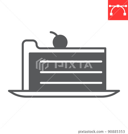 Piece of cake glyph icon, bakery and food, cake slice vector icon, vector graphics, editable stroke solid sign, eps 10. Piece of cake glyph icon, bakery and food, cake slice vector icon, vector graphics, editable stroke solid sign, eps 10. 90885353