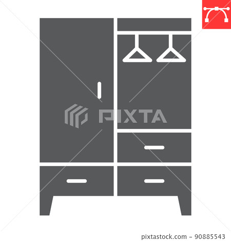 Wardrobe glyph icon, furniture and interior, cupboard vector icon, vector graphics, editable stroke solid sign, eps 10. Wardrobe glyph icon, furniture and interior, cupboard vector icon, vector graphics, editable stroke solid sign, eps 10. 90885543