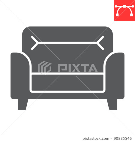 Soft sofa glyph icon, furniture and interior, sofa vector icon, vector graphics, editable stroke solid sign, eps 10. Soft sofa glyph icon, furniture and interior, sofa vector icon, vector graphics, editable stroke solid sign, eps 10. 90885546