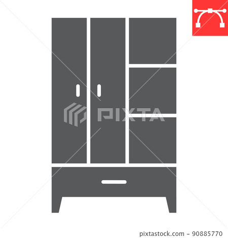 Wardrobe glyph icon, furniture and interior, cupboard vector icon, vector graphics, editable stroke solid sign, eps 10. Wardrobe glyph icon, furniture and interior, cupboard vector icon, vector graphics, editable stroke solid sign, eps 10. 90885770