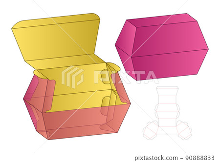 Box packaging die cut template design. 3d mock-up Box packaging die cut template design. 3d mock-up 90888833