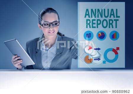 Businesswoman in annual report concept Businesswoman in annual report concept 90888962
