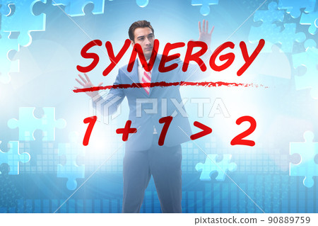 Businessman in synergy business concept Businessman in synergy business concept 90889759