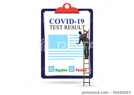 Man in the coronavirus covid-19 test concept Man in the coronavirus covid-19 test concept 90890083