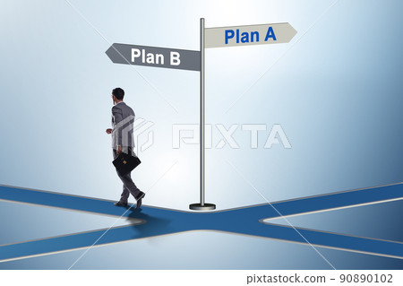 Concept of choosing between Plan A or Plan B 90890102