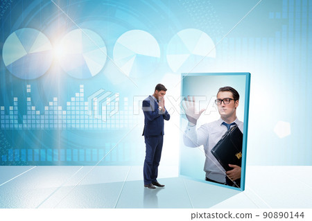 Young businessman in alter ego concept Young businessman in alter ego concept 90890144