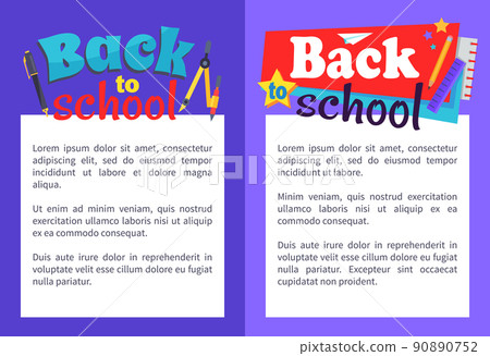 Back to School Poster with Place for Text in Frame 90890752