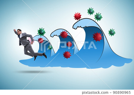 Concept of covid wave in coronavirus pandemic 90890965