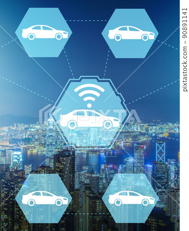 The ridesharing and carpooling concept in the city The ridesharing and carpooling concept in the city 90891141