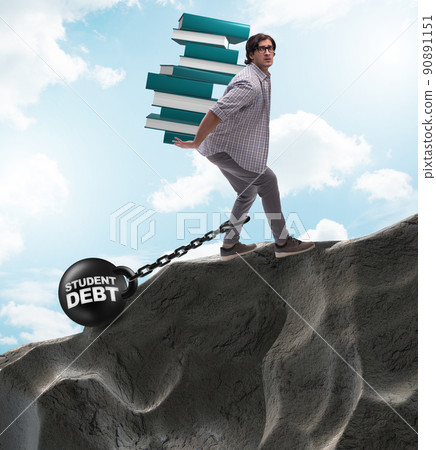 Student in loan and expensive education concept Student in loan and expensive education concept 90891151