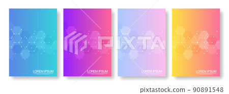 Abstract geometric background with hexagons shape pattern for a business brochure or cover book, page layout, flyer design, and poster template Abstract geometric background with hexagons shape pattern for a business brochure or cover book, page layout, flyer design, and poster template 90891548