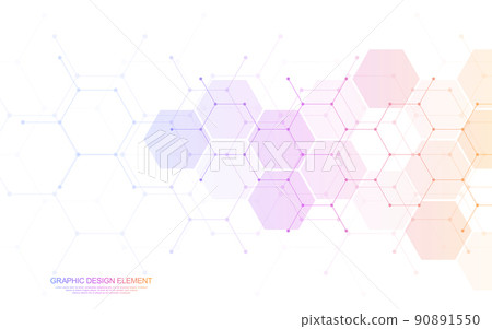 Abstract background and design element with hexagons pattern and geometric shapes for your drafting 90891550