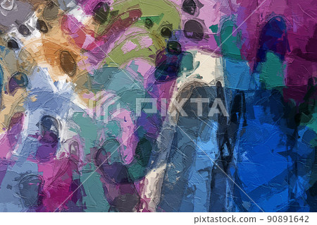 Abstract oil painting geometric texture Abstract oil painting geometric texture 90891642