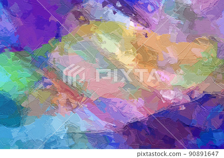 Abstract oil painting geometric texture 90891647