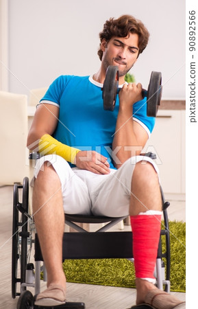 Injured man recovering from his injury 90892566