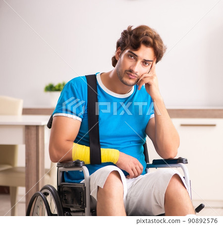 Injured man recovering from his injury Injured man recovering from his injury 90892576