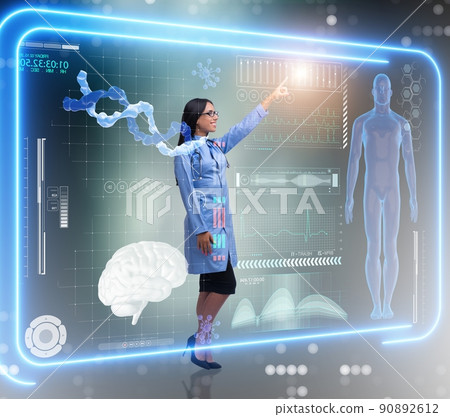 Woman doctor in futuristic medical concept 90892612
