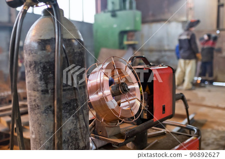 Working atmosphere in an old welding shop for the welding of metal Working atmosphere in an old welding shop for the welding of metal 90892627