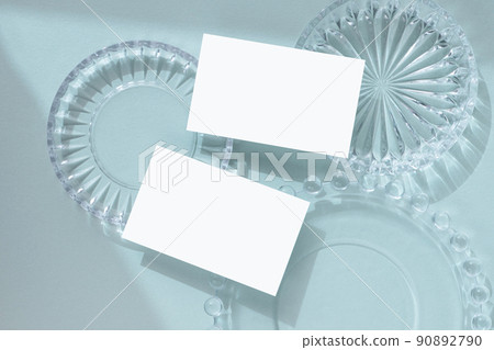 Crystal plate and business card mock-up 90892790