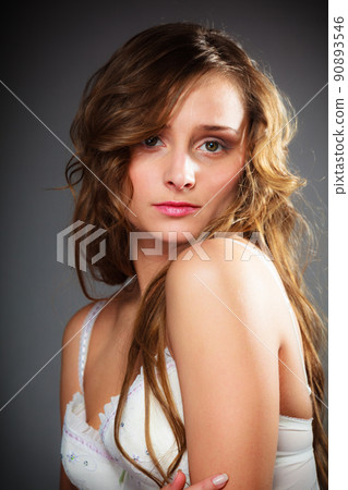 Cute young woman in lingerie. Cute young woman in lingerie. 90893546