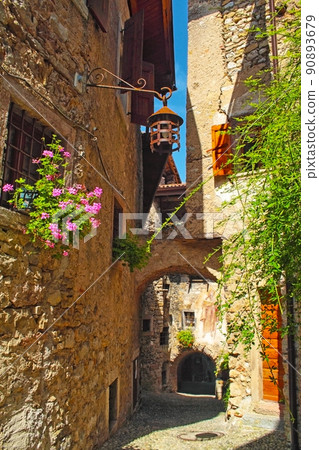 Canale di Tenno - beautiful medieval village in Italy, near the lake Lago di Garda, hisoric village in the mountains with houses with stone walls, narrow cobbled streets Canale di Tenno - beautiful medieval village in Italy, near the lake Lago di Garda, hisoric village in the mountains with houses with stone walls, narrow cobbled streets 90893679