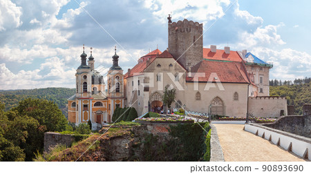 Vranov nad Dyji Chateau - Baroque (parts in Gothic and Renaissance) castle on the rock, Czech republic 90893690