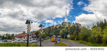 Jested - mountain peak in the north of the Czech Republic 90893692