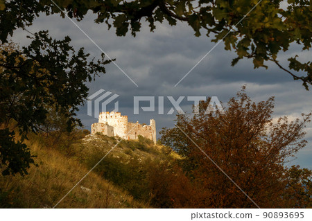 The huge ruins of Devicky Castle on Palava Hills, Huge ruins of Devicky Castle on Palava hills, The huge ruins of Devicky Castle on Palava Hills, Huge ruins of Devicky Castle on Palava hills, 90893695