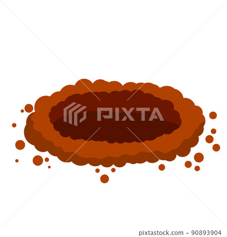 Big hole in ground. Brown dry soil and mine. 90893904