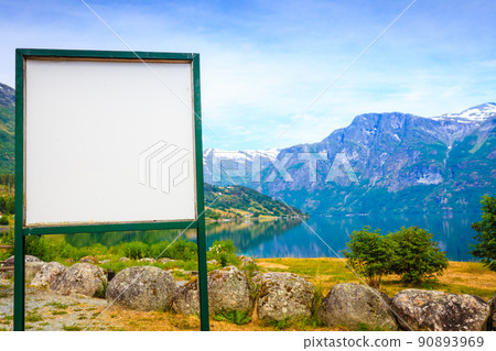 Empty board in mountains nature, Norway Empty board in mountains nature, Norway 90893969