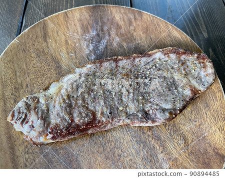 Beef rump steak, overall view after grilling. Beef rump steak, overall view after grilling. 90894485
