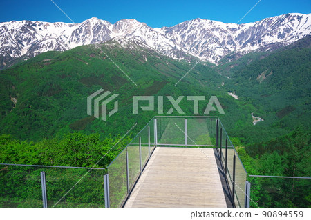 從白馬岩岳避暑山莊的山頂露台眺望白馬山脈 90894559