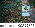 Forest road warning sign (falling branches) 90895225