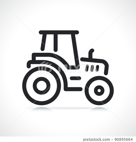 agricultural farmer tractor line icon 90895664