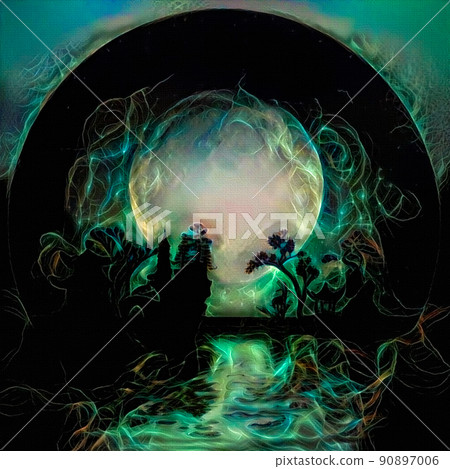 Mystical Asian Silhouettes 90897006