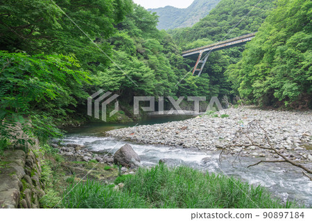[Doshi River and fresh green along the auto campsite] 90897184