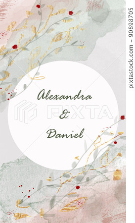 Abstract art watercolor painting background. collection for Wedding decoration, greeting card, cover, header, or wall decoration. Green muted tones, copy space Abstract art watercolor painting background. collection for Wedding decoration, greeting card, cover, header, or wall decoration. Green muted tones, copy space 90898705