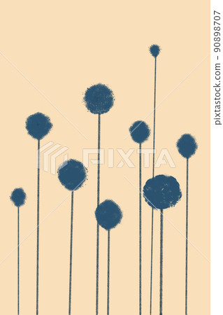 set of abstract creative minimalist artistic hand painted composition, wall decoration, postcard or brochure design, trendy illustration. Minimalism or primitive art. 90898707