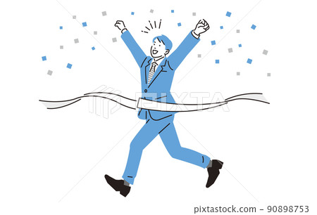 Person A man who is looking for a job to cut a goal tape 90898753