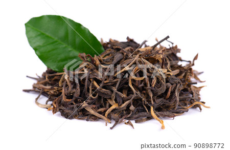 Red tea isolated on white background. Chinese organic tea. Close up. Red tea isolated on white background. Chinese organic tea. Close up. 90898772