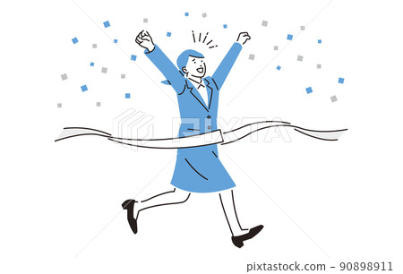 A woman who is looking for a job to cut a goal tape 90898911