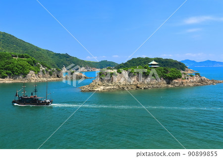 [廣島縣]晴天平成伊呂波丸和弁天島（鞆之浦） 90899855