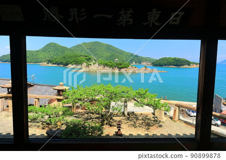 [Hiroshima Prefecture] Bentenjima (Tomonoura) seen from Fukuzenji Temple Taichoro in fine weather 90899878
