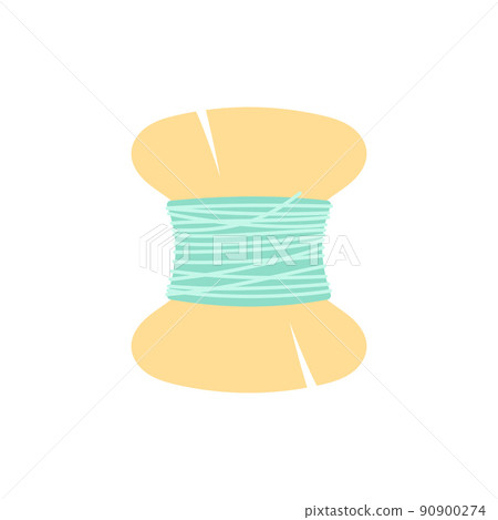 cartoon vector illustration with sewing threads on spool 90900274
