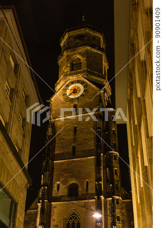 Illuminated Stuttgart Council Church in Stuttgart, Germany Illuminated Stuttgart Council Church in Stuttgart, Germany 90901409