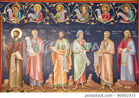 希臘邁泰奧拉大流星修道院的壁畫 90902935