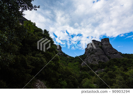Meteora's strange rock formations seen from the trekking course to the Agia Triada Monastery in Greece Meteora's strange rock formations seen from the trekking course to the Agia Triada Monastery in Greece 90903294